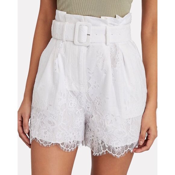 Self-Portrait white lace shorts size US6 high waisted - Picture 2 of 12